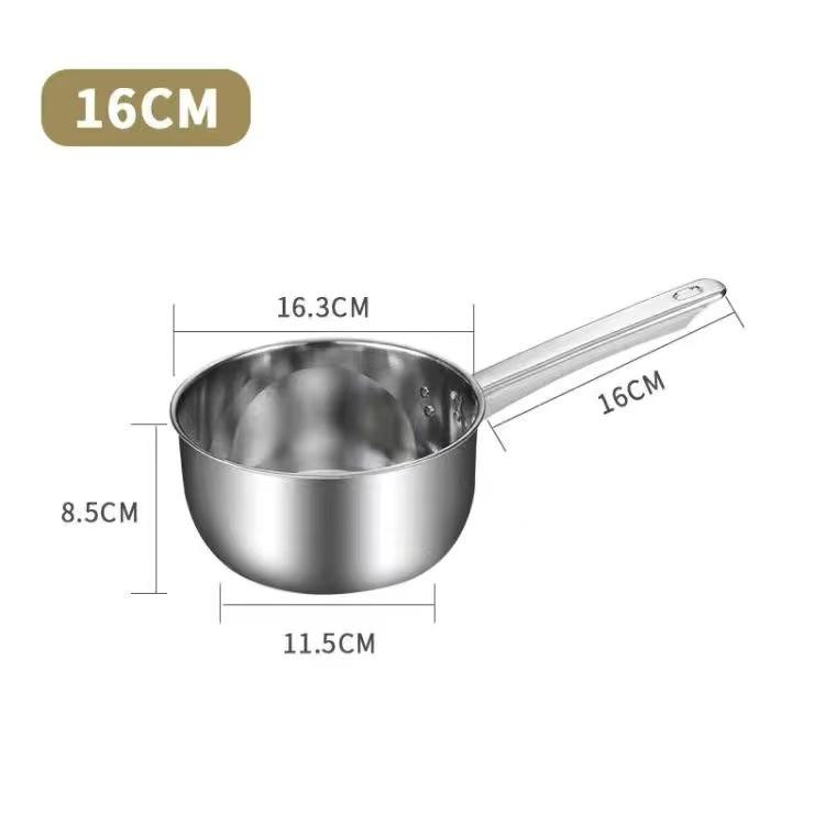 Stainless Steel Non-stick Pan Noodle Pot Thickened Milk Pot Durable Water Spoon  Household