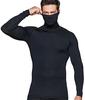 [Tesla] Men's Undershirt, Long Sleeve, Mask Included, [Stretchy, UV Protection, Sweat Absorbent, Quick Drying] Compression Wear, Compression Shirt,