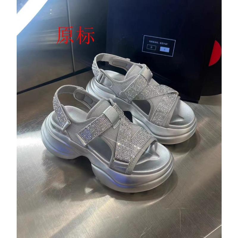 

Fashion platform sandals women mesh Velcro one pedal women 40