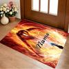 Custom Name Flame Courage Living Room Non-Slip Area Rug Soft Carpet for Bedroom Kids Playroom Sofa Office Home Decor Doormat