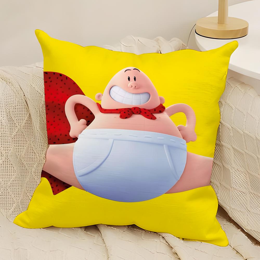American Funny Cartoon Captain Pillow Case Natural Linen DoubleSided Printing Sofa Home Decor Cushion Cover