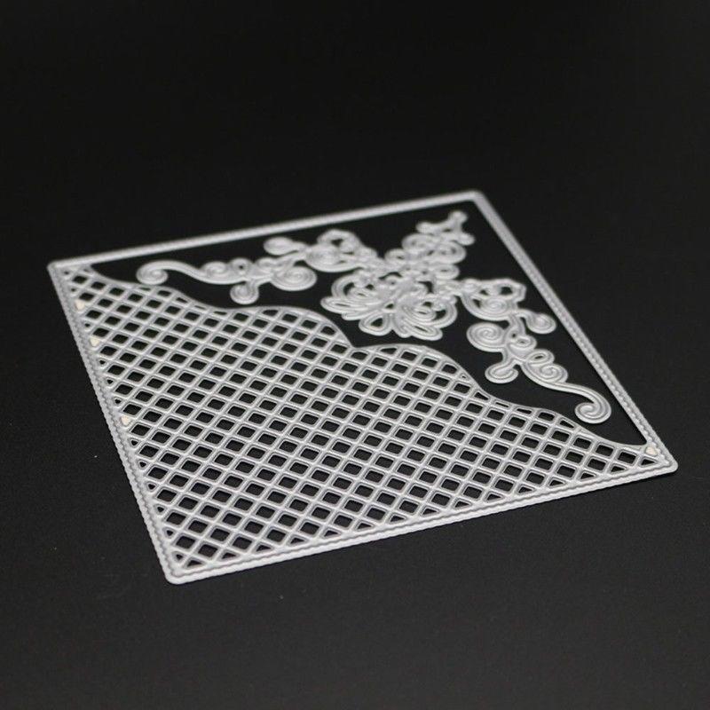 Lace Cover Square Frame Cutting Dies Metal Stencil DIY Scrapbooking Album Paper Card Embossing Craft Template