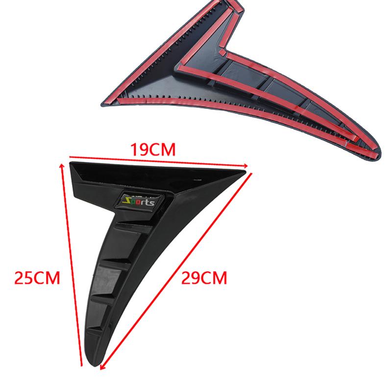 1Pair Universal Carbon Black Car Fender Side Vents Air Flow Intake Hole Grille Sticker Cover Car Styling Exterior Accessories