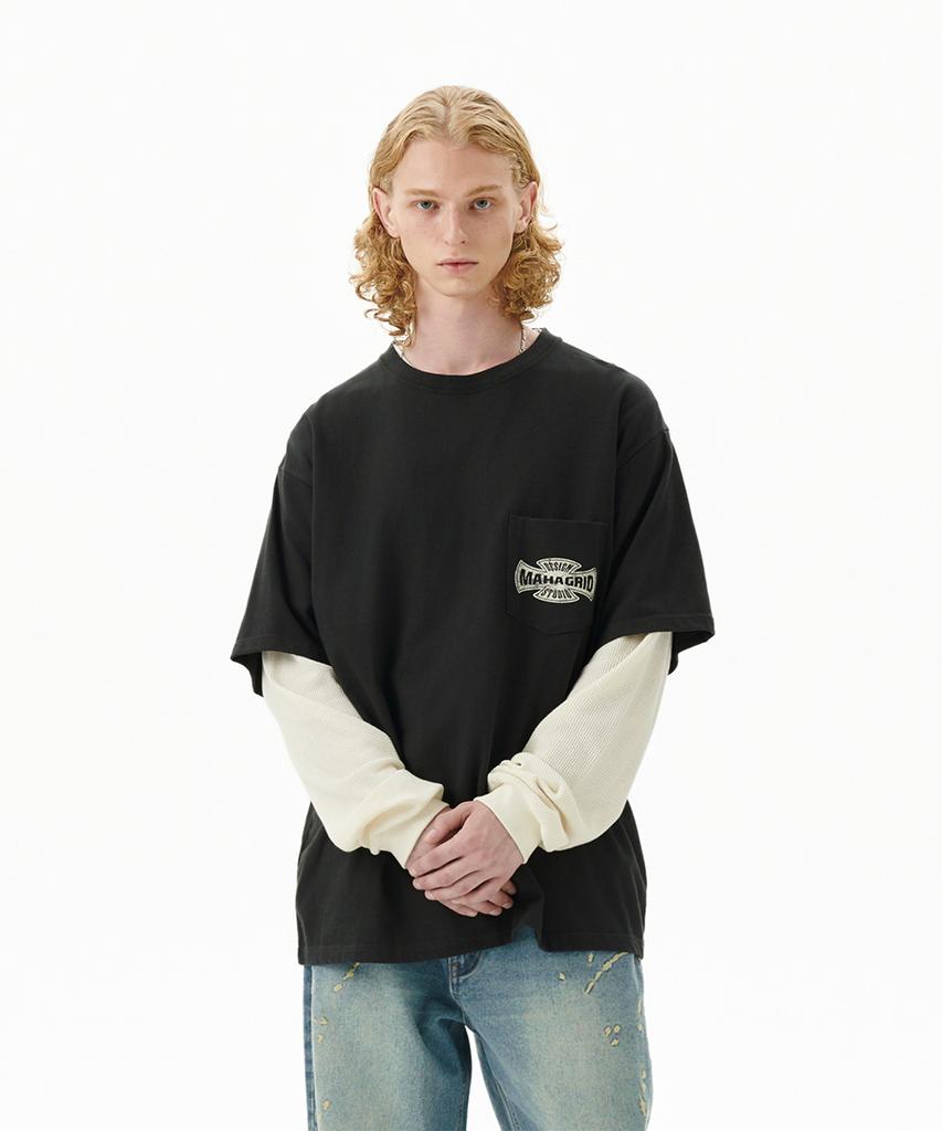 MAHAGRID Cross Logo Thermal Ls Tee Charcoal(Mg2Ffmt571A)