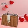 Gift Basket with Swinging Clasp Faux Rattan Woven Basket with Handle Party Favor Storage Basket for Chocolates Candies Wedding Birthday