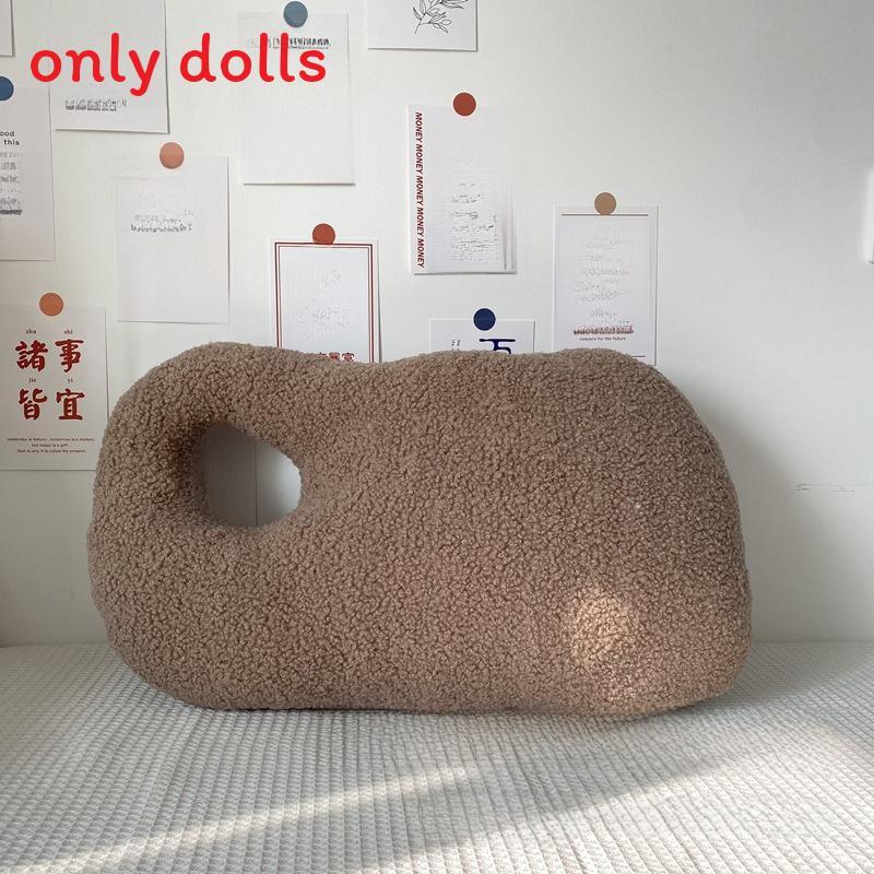 

Modern Minimalist Plush Cushion With Pp Cotton Fill For Living Room Decor Khaki