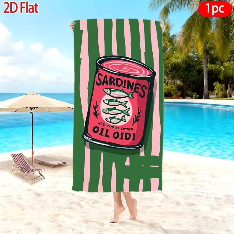Summer Tropical Cocktail Fruit Beach Towel Watermelon Lemon Cherry Pineapple Drink Print Soft Absorbent Quick Dry Beach Blanket