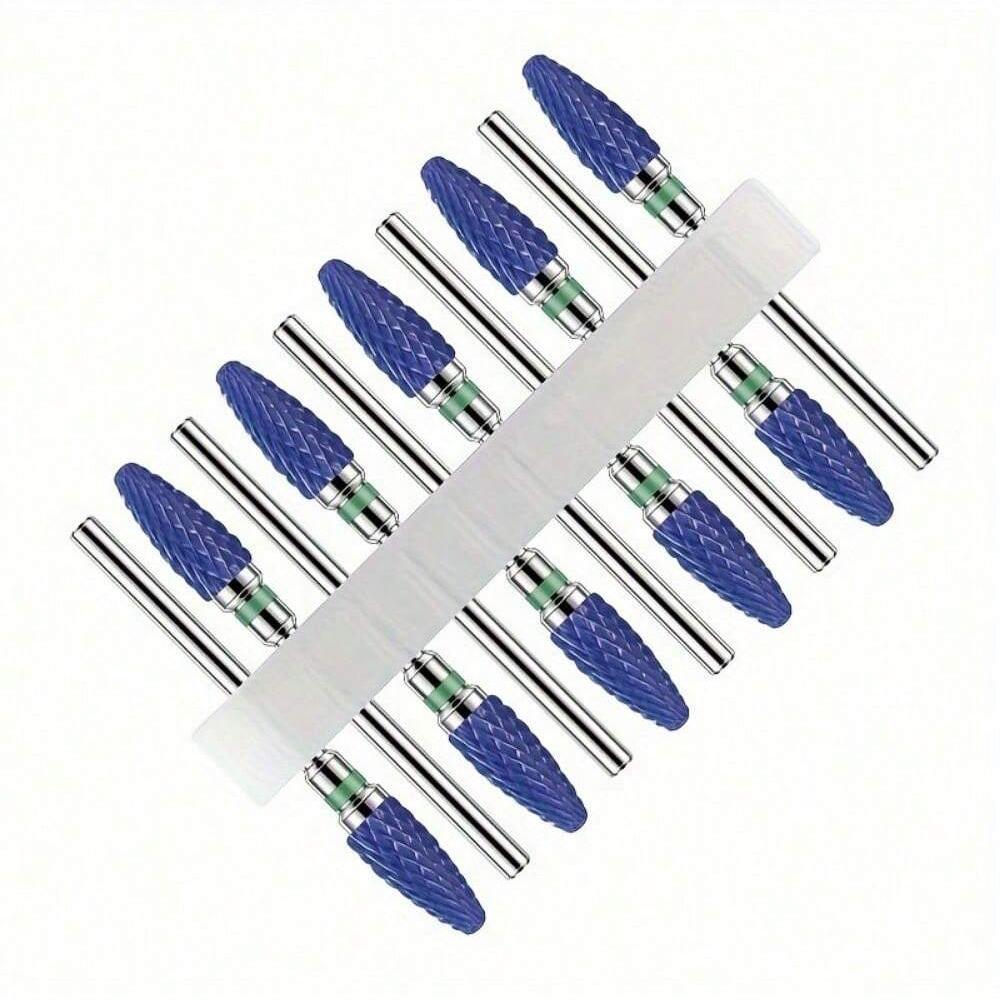 10pc/Set Ceramic Milling Cutter Nail Drill Bits Burr Gel Polish Remove Tools Cuticle Electric Manicure Files Kit Accessories