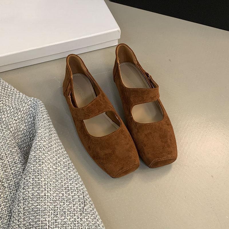 Fashion New Female Slip On Footwear Ladies Flats With Shoes Square Toe Fashion Shallow Women Mary Janes Flats Shoes