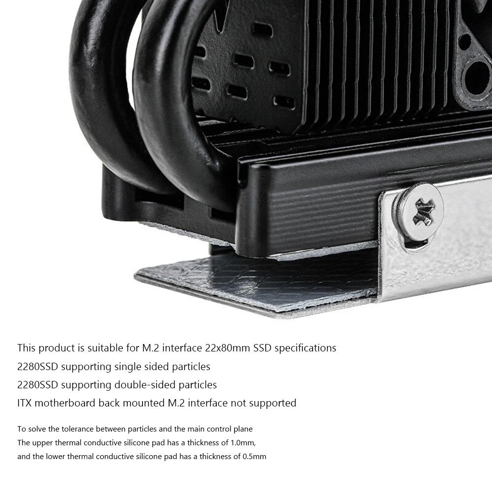 HR-10 2280 PRO Solid State Drive Cooler 4 Heat Pipe Vest For PCI-E5.0 M.2 SSD Cooling Heat Sink With Dual 3010 4PIN PWM Fan