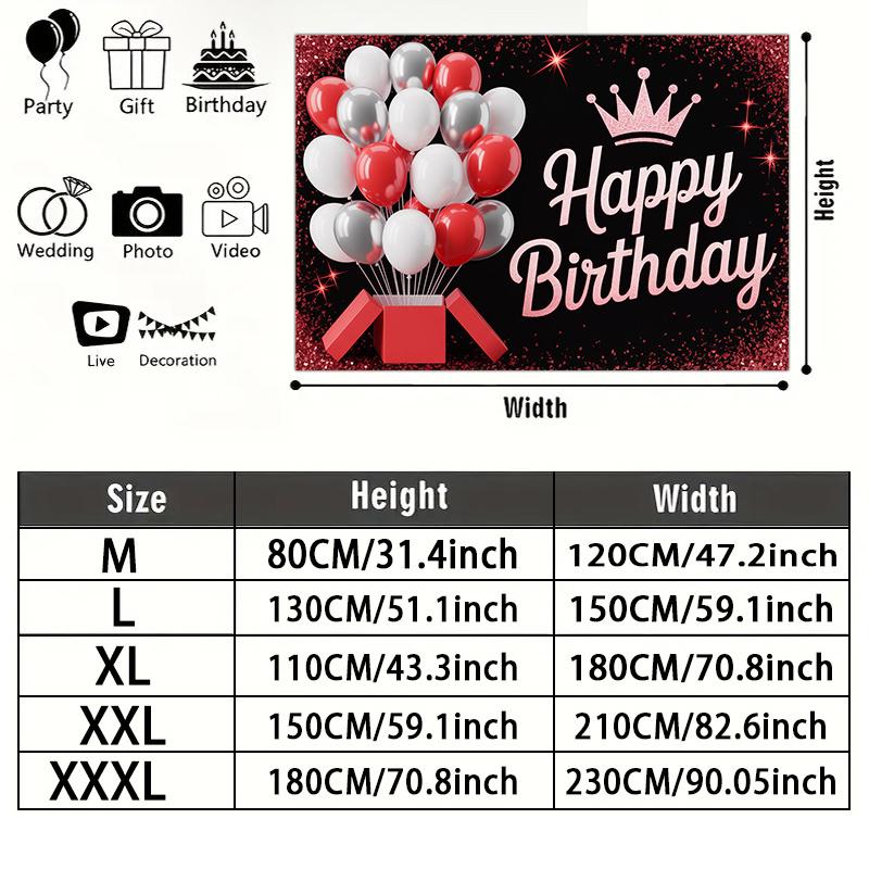 Party Backdrop Birthday Balloon Red White Photo Booth Background Front Door Decor
