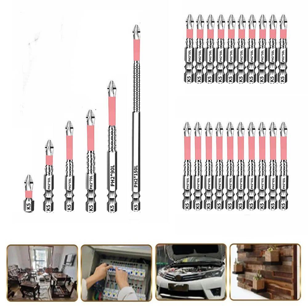 6/10pcs Impact Resistant Batch Head Anti-Slip Ph2 Screwdriver Bit  For Electric Screwdriver