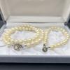 Akoya Pearl Necklace Bracelet Natural Jewelry Luster White Beige Silver Clasp Approx. 44cm 8.0 Mm–8.5mm 41.5g Approx. 22cm 7.0mm–8.0mm 15.6g