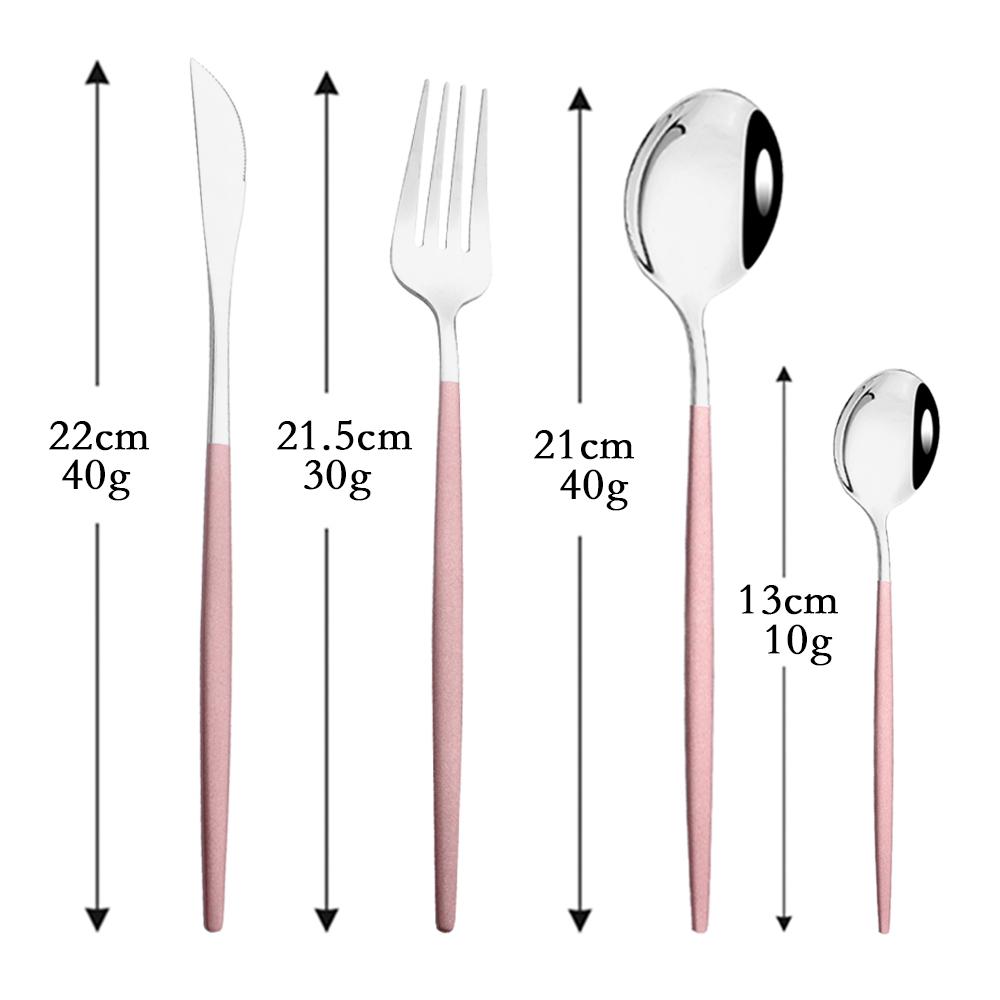 Mirror Rose Gold Flatware Cutlery Set Sainless Steel Home Dinnerware Party Fork Spoon Dessert Knife Kitchen Dinner Tableware Set