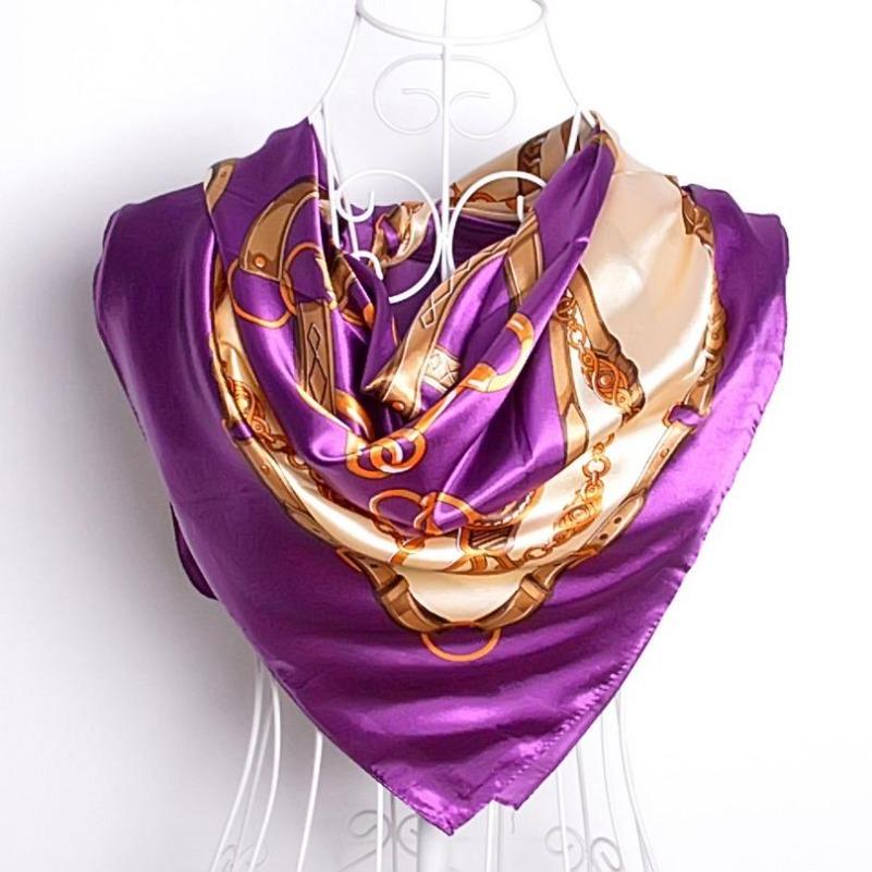 Black Gold Silk Scarves Bufandas Female Scarfs Shawl Fashion Elegant Satin Square Scarves Fall Winter Brand Silk Scarf Hijab