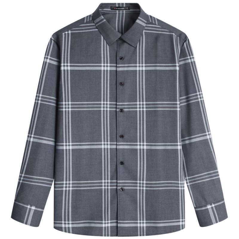 K-Boxing Men s Large Plaid Long-Sleeve Shirt BCCT3586 XL -180