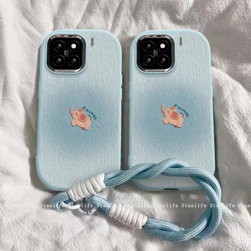 Gradient Dumbo Compatible with Apple 15 iPhone 17 Pro Max Phone Case Metal Ring Silicone Case Huawei Xiaomi