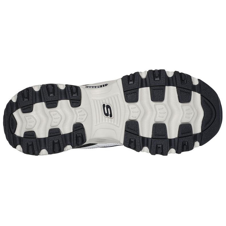 Skechers DLites 1.0 Pelle Comode Retro Ammortizzanti Resistenti Supporto Leggere Basse Scarpe da Papà Sneakers Donna Bianco Nero 150245-WBKS