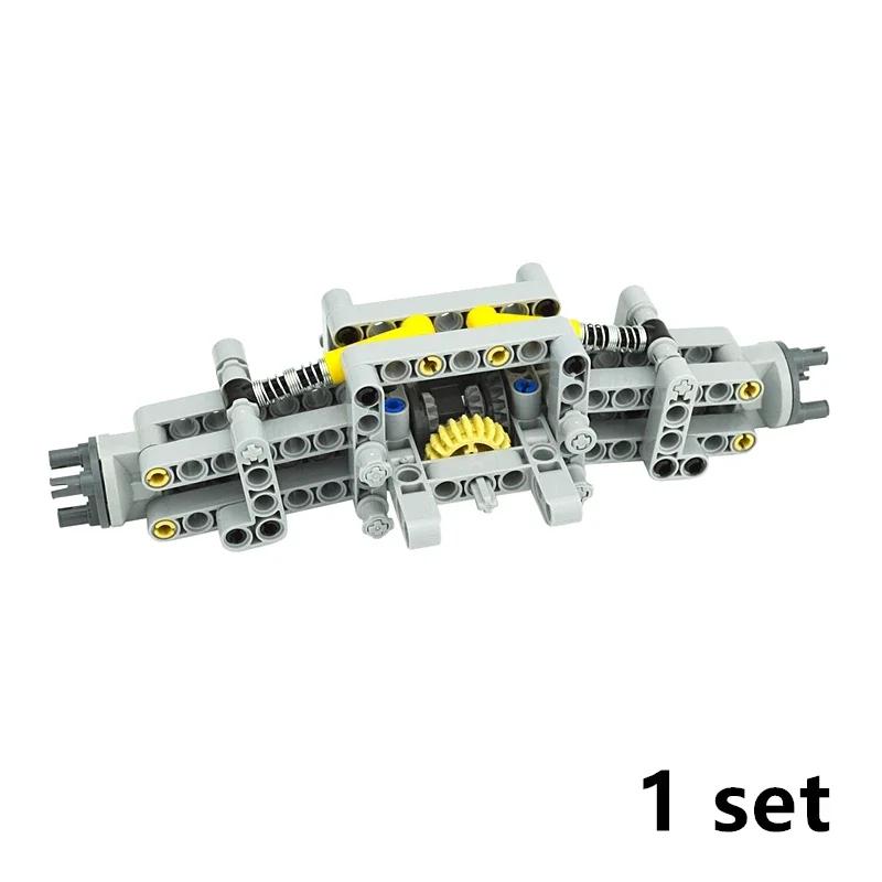 MOC High-Tech Drive Car Front Back Suspension Steering System Differential Kit Compatible Servo Motor Building Block Toy Brick