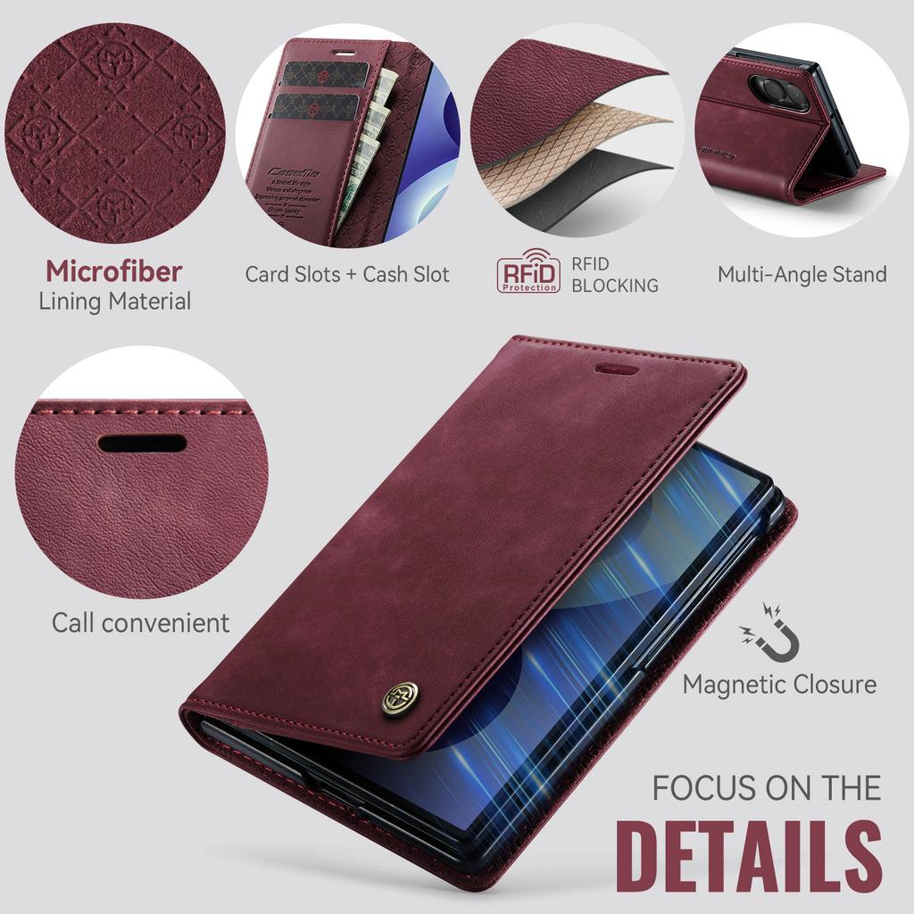 CaseMe Flip Leather Phone Case For Samsung Galaxy Z Fold 8 / Z Fold 8 Ultra Wallet Etui