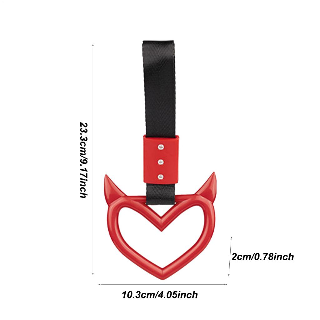 Gerinkoken Car Sling Leather Heart Shape Car Handle Rest Car Grab Handle Strap Heart