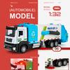1:32 Electric Vacuum Cleaner Sweeper Alloy Model Diecast Toy Car Doors Opened Sound Light Pull Back Engineering Vehicle Kid Gift