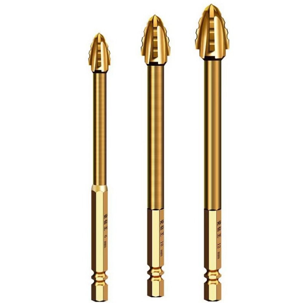 

High Hardness Cross Serrated Drill Bits Hex Shank Precision Drilling Tile Drill Bit Hole Opener Titanium Glass Drill Head Metal