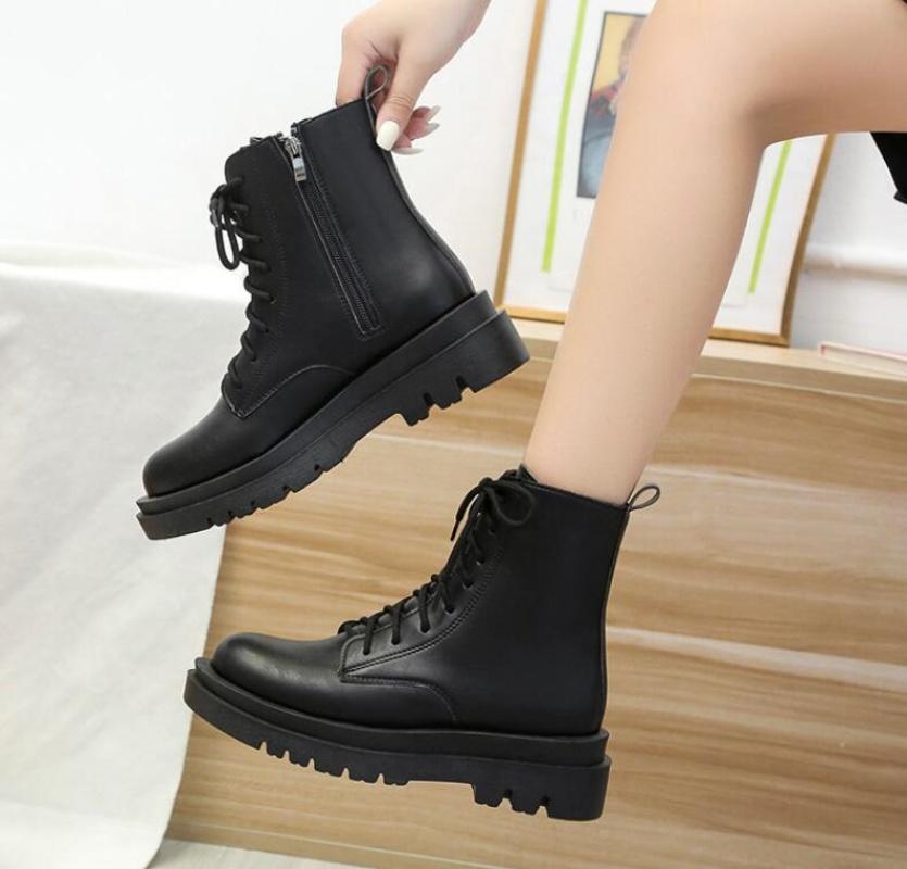 New Women's Platform Shoes Autumn Round Toe Side Zipper Ankle Boots for Women Casual Sneakers Outdoor Women's Platform Boots
