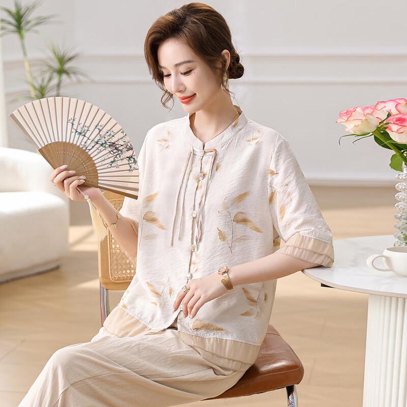

Baolianduo Women s Summer Floral Print Half-Sleeve T-Shirt 4XL