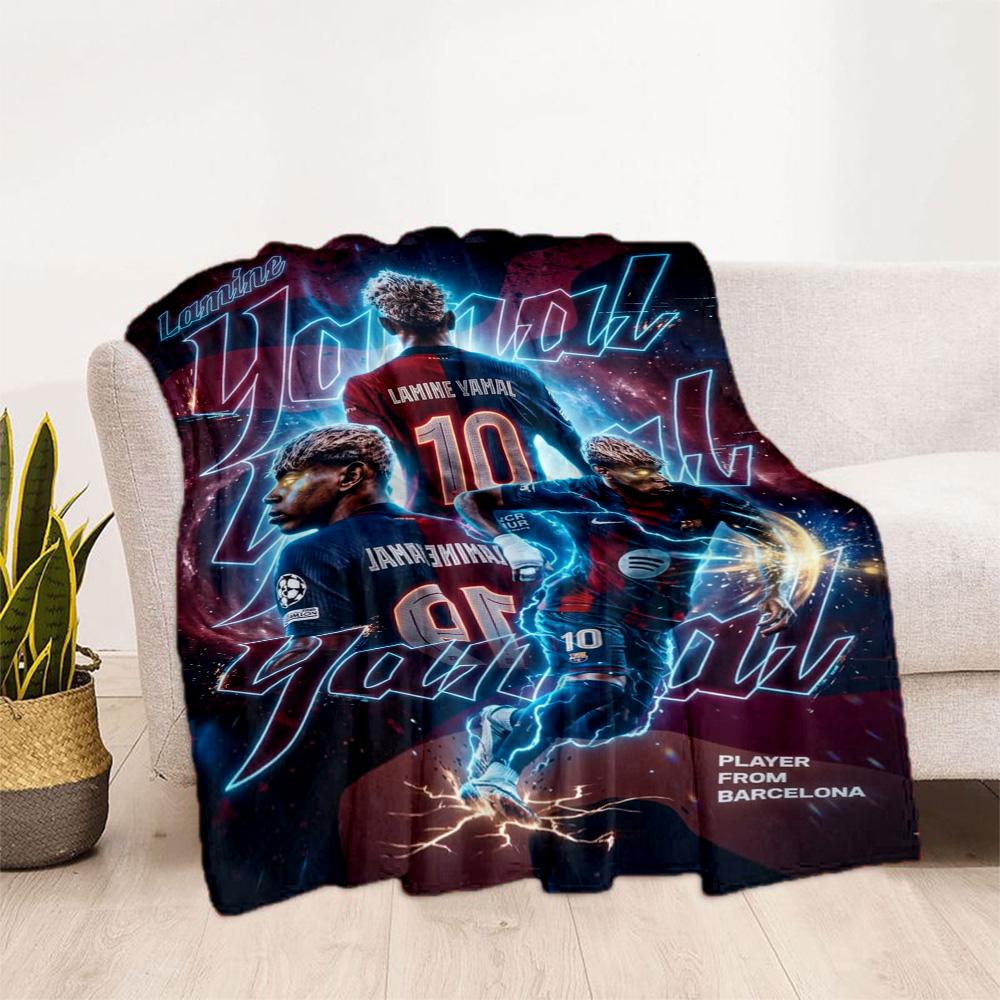 Lamine Yamal's Spain's Soccer Star Blanket Soft Warm Cozy Great for Chair Picnics Seaside Four Seasons Multipurpose Digital Print Best Holiday Gift fo