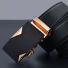 Men'S Cowhide Automatic Buckle Belt, Business Casual Simple And Versatile Belt, Middle-Aged And Young Trendy Leather Belt, Men'S