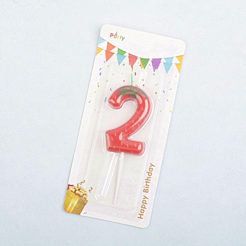 1pc Strawberry Birthday Cake Candle, 0-9 Number Perfect for Anniversary, Birthday & Party Decorations, Celebration Candle