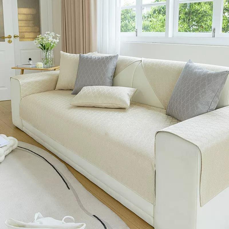 Jacquard Schlichte Mode Elegante Einfarbige Nordische Rutschfeste Sofakissen Universalbezug Bezugsstoff