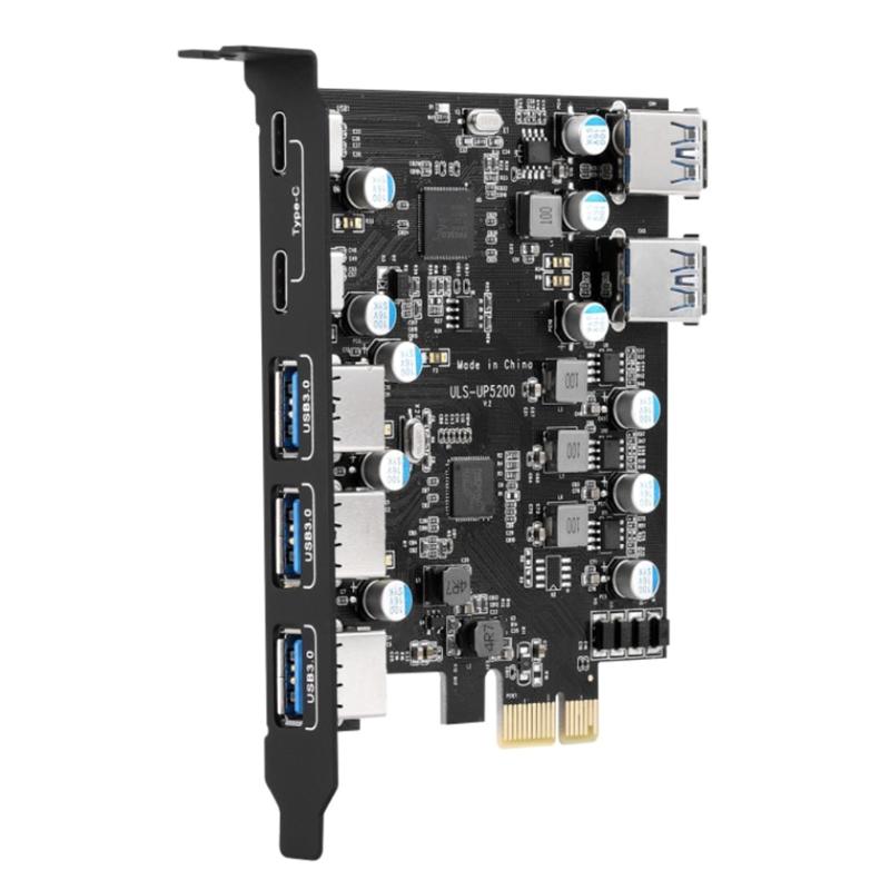 7 Ports PCI-E to USB 3.0 pansion Card 5 USB A 2 USB C Port  PCI for press Adapter Card for Desktop USB Dev