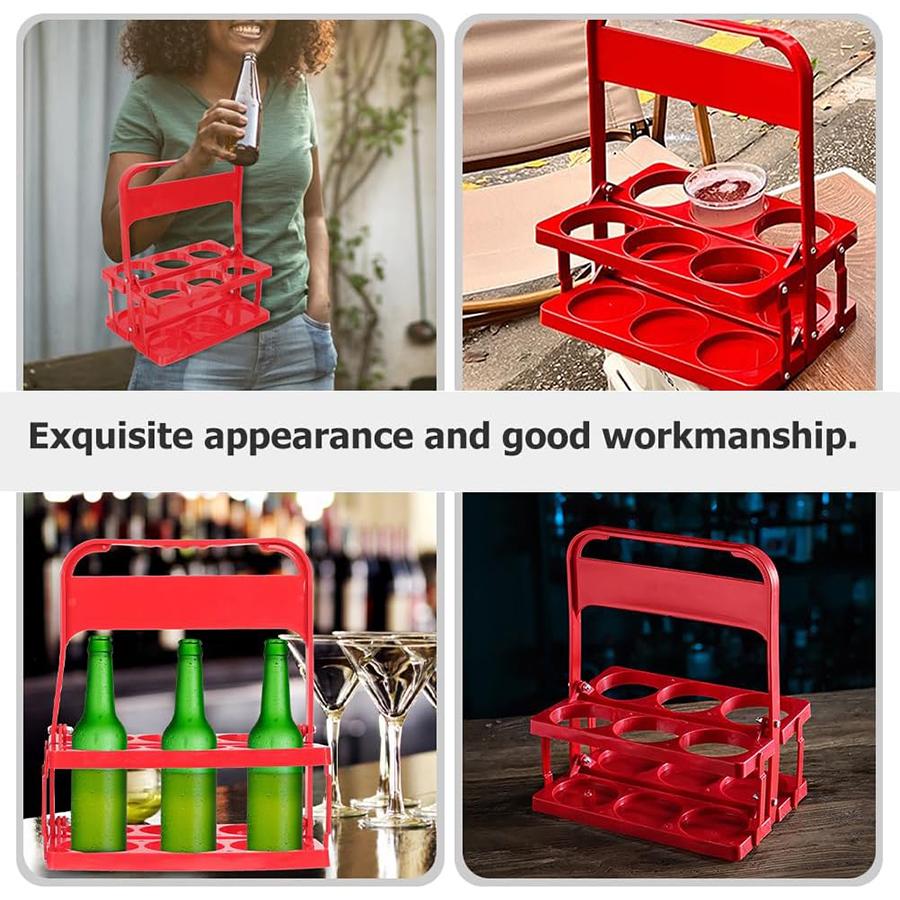 Beer Bottle Carrier Drink Carrier Beverage Bottle Farmhouse Style 6 Beer Holder Portable Foldable Plastic Beverage Carrier