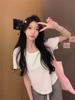 Plus Size Women's Summer Slimming Irregular Short Sleeve T-shirt - Loose, Stylish Belly Covering Top