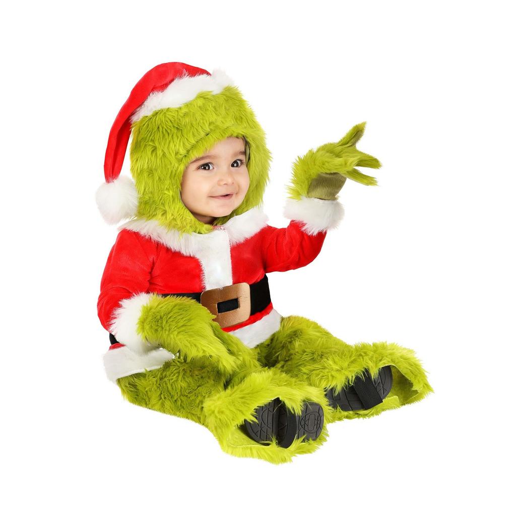 Classic Christmas  Cosplay Costume Dress Up Pants Baby Clothing  Pants Jacket, Hat Glove Belt And Foot Cover 6 Pieces Set