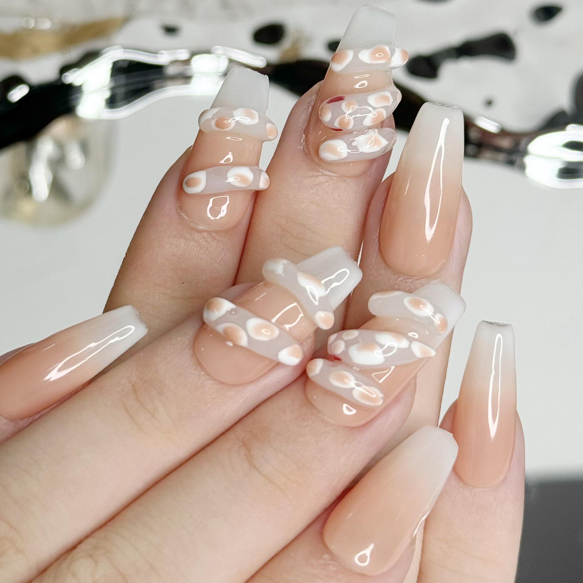 

European & American Style Snake T-Shaped Press-On Nails - 10 Piece Set Large