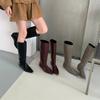 Fashion Versatile Boots for Women 2025 New Autumn Thin Square Head Heel Boots Temperament Commuter Knight Boots for Women