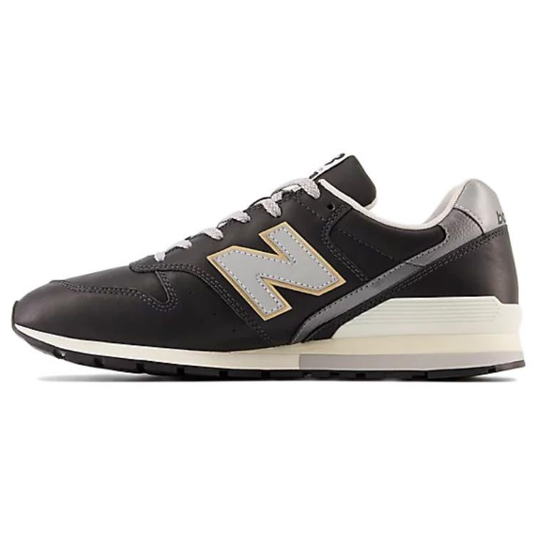 New Balance Nb 996 Round Toe Lace-Up Leather Low-Top Running Shoes Men Sneaker Black Gray CM996RI2