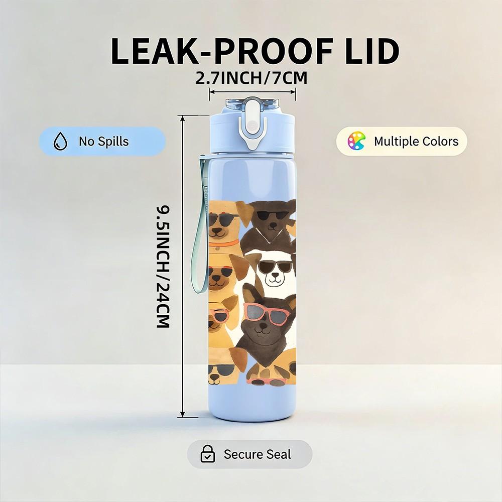 1 ks Víceštěněcí kolážový rámeček 750 ml Barevná plastová sportovní láhev na vodu Nepropustné víčko s překlopným brčkem Pro sport, kancelář, domácí použití