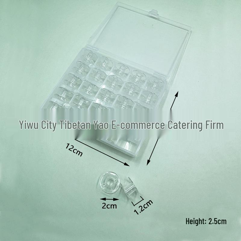 Transparent Plastic & Metal Bobbin Storage Box for Electric Sewing Machines - 5/6/5 Grid