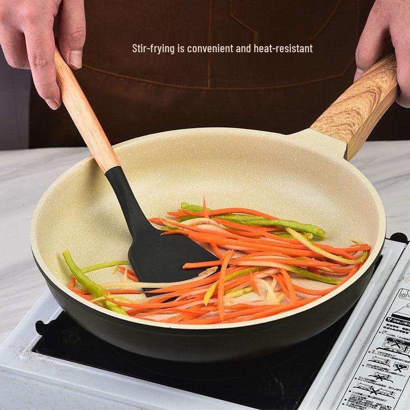 12-Piece High-Temperature-Resistant Silicone Kitchen Utensil Set with Wooden Handles
