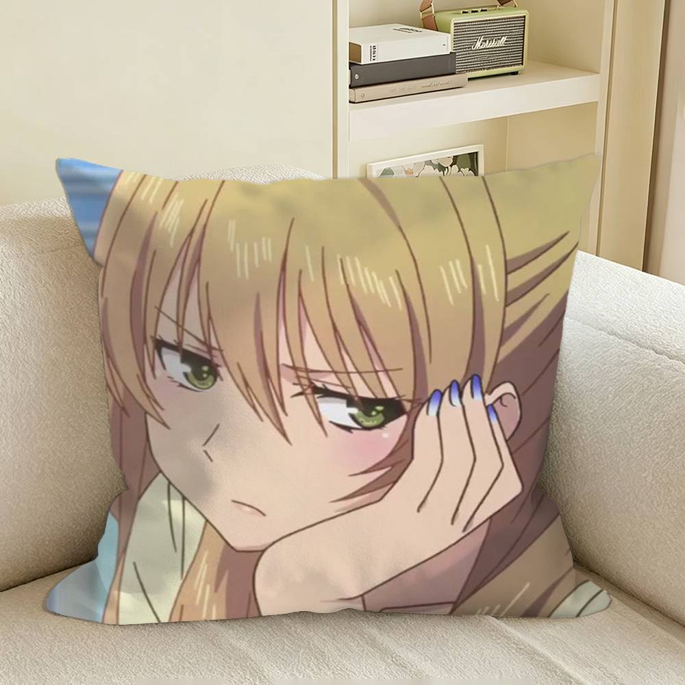CCitrus GLAnime YYuzu Aihara Square Sofa Pillow Cover Solid Color Living Room Home Decor Cushion Case