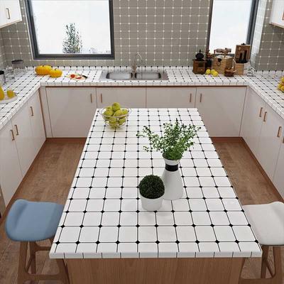 0.4x2M Kitchen Stove Countertop Waterproof Oil-proof Stickers Self-Adhesive Wallpaper Cabinet Door White Lattice Decorative Film