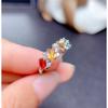 Verstellbarer offener Ring Imitation Natur-Turmal Stapelring für Damen Mädchen Modeschmuck Geschenk