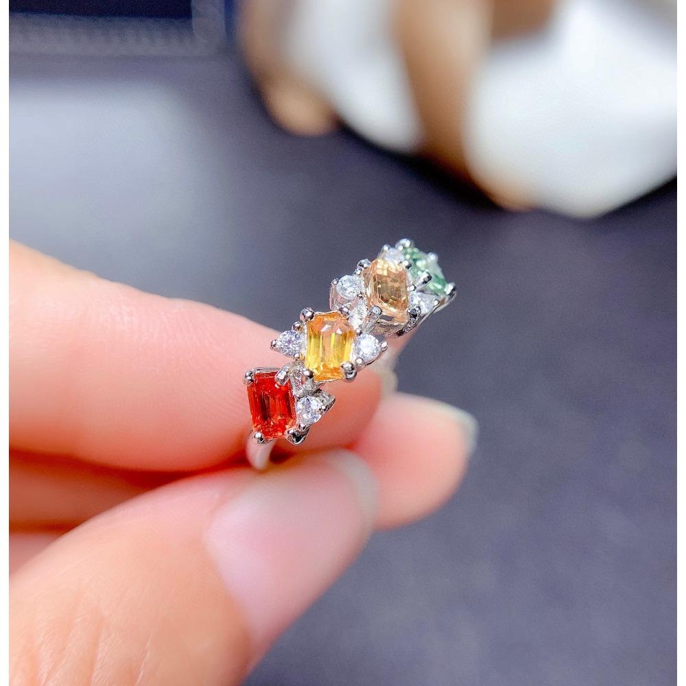Verstellbarer offener Ring Imitation Natur-Turmal Stapelring für Damen Mädchen Modeschmuck Geschenk