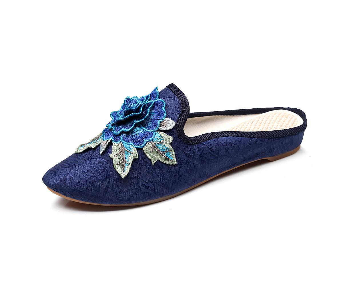 

Жіночі 3D вишиті баотоу півшльопанці та сандалі на літо 2018 року 39 синій