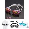 Gafas de Natación Premium Impermeables Y Antivaho Recubrimiento de Colores Espejo Pequeño Set de Competición Para Visión Cristalina