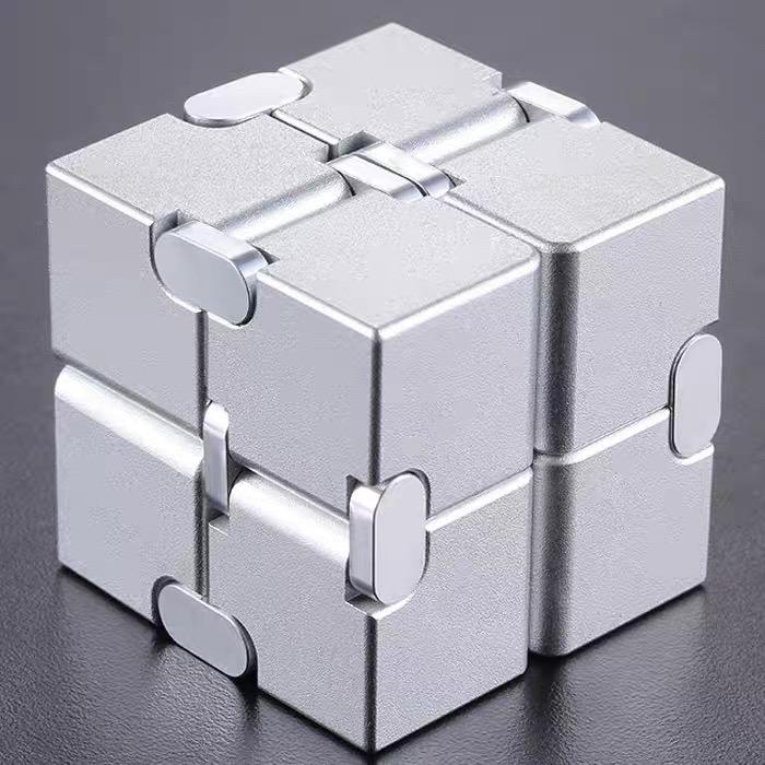 Edc German Cube Premium Aluminum Alloy Fidget Toy Pocket-Sized Infinity Flip Cube Gadget Stress Anxiety Relief For Adults Kids
